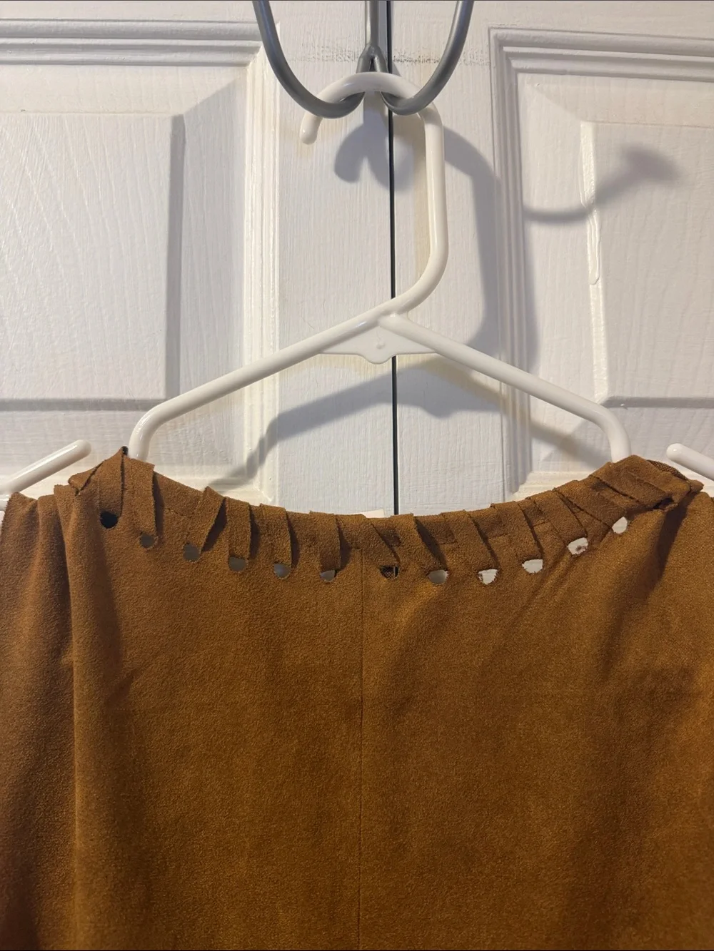 Fringe Brown Faux Suede Vest Size S